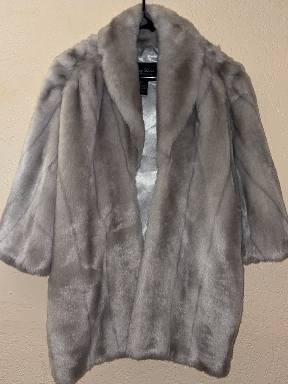 Terry Lewis Classic Luxuries Soft Gray Faux Fur Coat